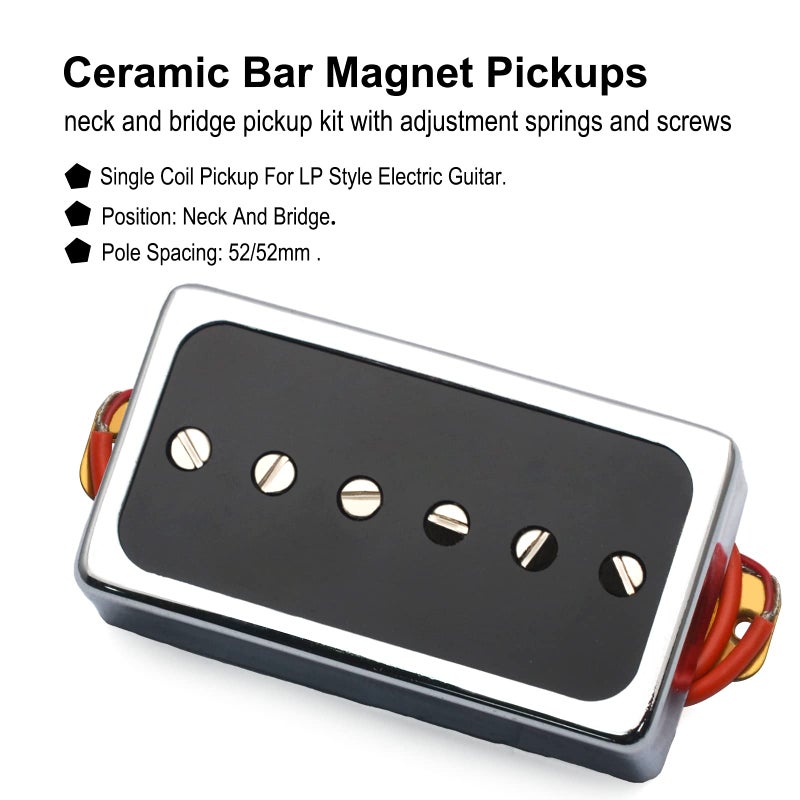 SAPHUE Electric Guitar Pickups Bridge and Neck Set for Les Paul P90 Style Humbucker Size Electric Guitar - Image 2